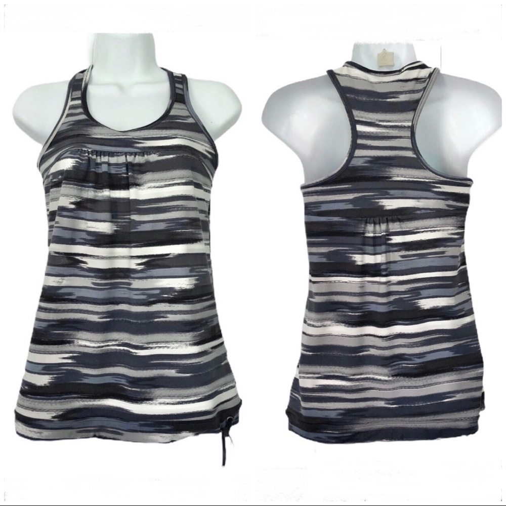 Athleta Airbrush Tinker Tank Top Racerback Black Gray Size XS